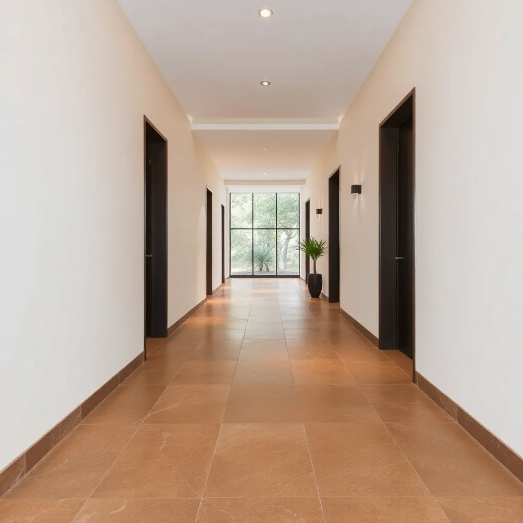 Kota Stone Brown polished hallway